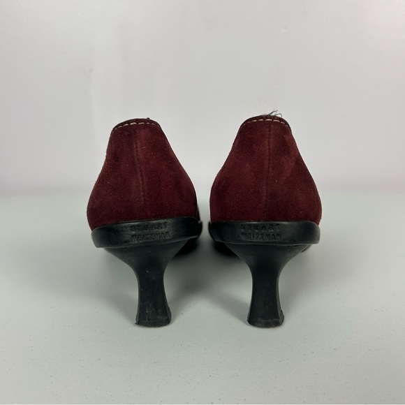 Stuart Weitzman Women’s Suede Kitten Heel Pump Size 9 - Picture 4 of 10